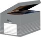 Elba archiefcontainer, 10 stuks, grijs en wit, 34,5 x 45 x 28 cm