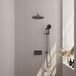 Brauer Gunmetal Edition Thermostatische Regendoucheset Inbouw - Hoofddouche 30 cm - Gebogen Wandarm - Met Drukknoppen - Handdouche 3 Standen - Doucheslang - Geintegreerde Glijstang - Gunmetal