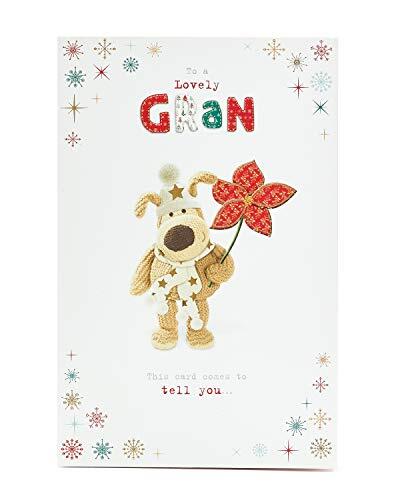 UK Greetings Gran Kerstkaart- Leuke Boofle kerstkaart voor oma schattige hond kerstkaart - cadeaubon voor haar - Boofle kerstcadeaus