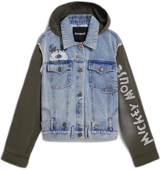 Desigual Dames spijkerjack Mickey XL Blauw/Groen Katoen
