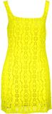 Desigual Jurk Dames Geel Mouwloos Kort Polyester Logo Ronde Hals Rits Casual
