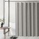 Bol Rideau de douche pour salle de bain - imperméable - 1 pièce - gris - lin - 128 x 180 cm