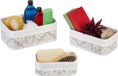Merkloos Relaxdays Opbergmand Bamboe - Set van 3 - Wit/Grijs