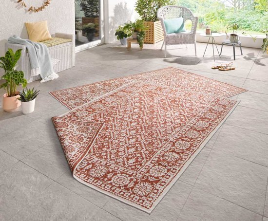 Bougari Modern vloerkleed Curacao 103114 80x250 cm Terracotta & CrÃ¨me