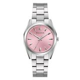 Bulova 96L348 Dames Polshorloge Roze Wijzerplaat Staal Zilverkleurig Kwarts Analoog Saffierglas 3 ATM