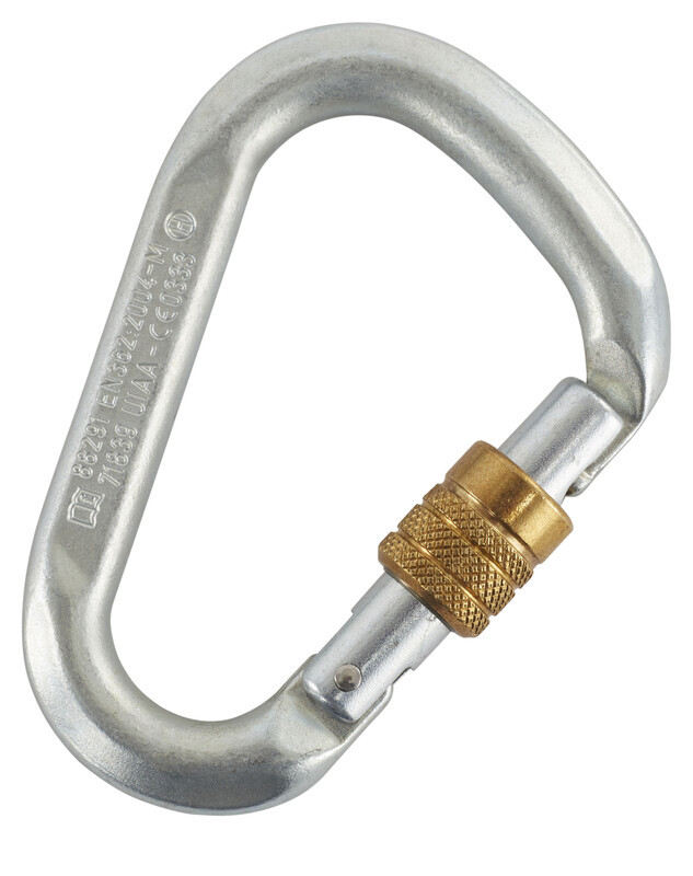 Edelrid HMS Karabijnhaak Staal, Schroef, silver