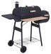 Barbecue-kolengrill met rookfunctie - Vrijstaand grillapparaat - Deel met thermometer - Wielen en opbergvakken - Koudgewalst staal - Legergroen