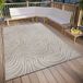 ELLE Decoration Calé Tapijt voor binnen en buiten, plat weefsel, modern patroon, weerbestendig buitentapijt voor woonkamer, hal, balkon, terras, tuin, beige, 155 x 230 cm
