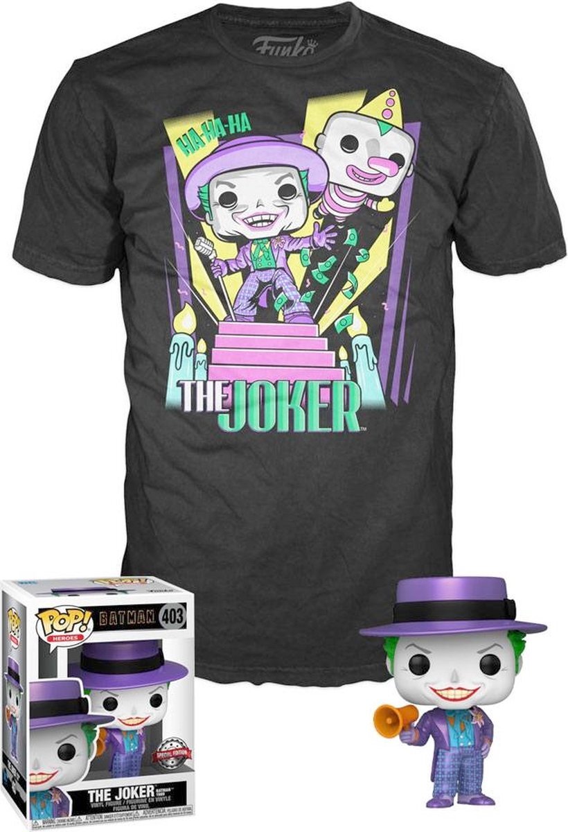 Dc Comics Funko Pop! & Tee Box Batman 89 Joker met Speaker Size S Shirts