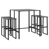 vidaXL 5-delige Tuinbarset, Zwart, Gepoedercoat Staal