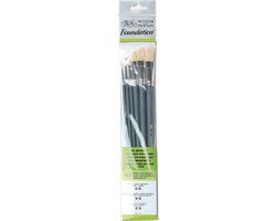 Winsor & Newton Foundation Olieverf Lange Penselen Set - 6 Delig - Rond - 0884955030745
