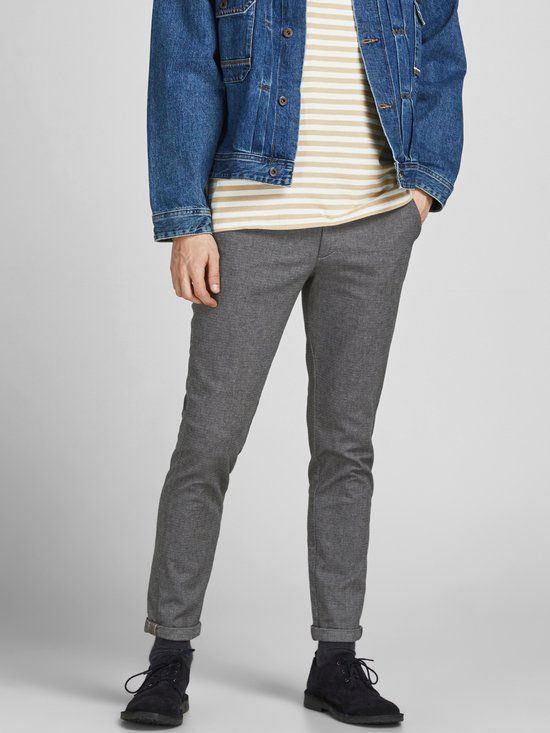 JACK & JONES Marco Fury slim fit chino heren donkergrijs 32/34