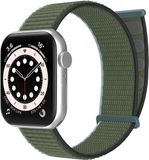 Strap-it Nylon Loop band - Olijfgroen - Geschikt voor Apple Watch 44mm/45mm/46mm/49mm