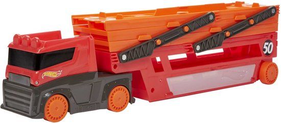 Hot Wheels Mega Transporter Vrachtwagen - Schaal 1:64 - Oranje/Rood