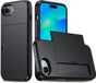Selected by GSMpunt.nl Hoesje met Kaarthouder Slider Geschikt voor Apple iPhone 17e / 16e | Back Cover Pasjeshouder Achterkant | Kaarthouder voor Twee Pasjes | Zwart