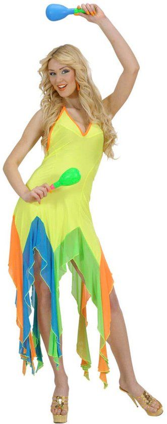 Generik Fluo Braziliaanse danseres kostuum voor vrouwen