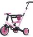 Tricycle 5-in-1 pour enfants de 1 à 3 ans, avec barre de poussée, dossier réglable, couleur rose