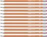 STABILO Pencil 160 Grafietpotlood HB Oranje Gelakt met Gum, Doos 12 stuks