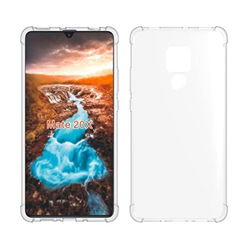 PUTCAR Transparante beschermhoes voor Huawei Mate 20X 5G, beschermhoes van zacht TPU, ultradun, met hoekkussen, beschermhoes voor het hele lichaam, schokabsorberend, transparant