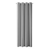 Design91 Glad verduisterend 8 oogjes zachte gordijnen moderne eenvoudige slaapkamer kinderkamer woonkamer, zilver, 135 x 250 cm