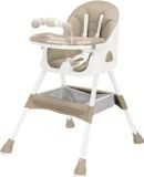 Chaise haute pour bébé - 3-en-1 - Réglable - Double plateau amovible - Harnais de sécurité 5 points - Facile à nettoyer - Léger et facile à déplacer - Adapté dès 12 mois - Couleur kaki