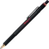 rOtring 800-balpen | Medium punt | Zwarte inkt | Zwarte behuizing | Navulbaar
