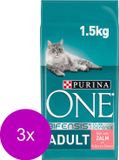 Purina One Adult Zalm&Granen - Kattenvoer - 3 x 1.5 kg