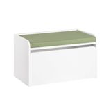SoBuy KMB80-W Speelgoedkist - Witte Opbergdoos met Lade & Wielen