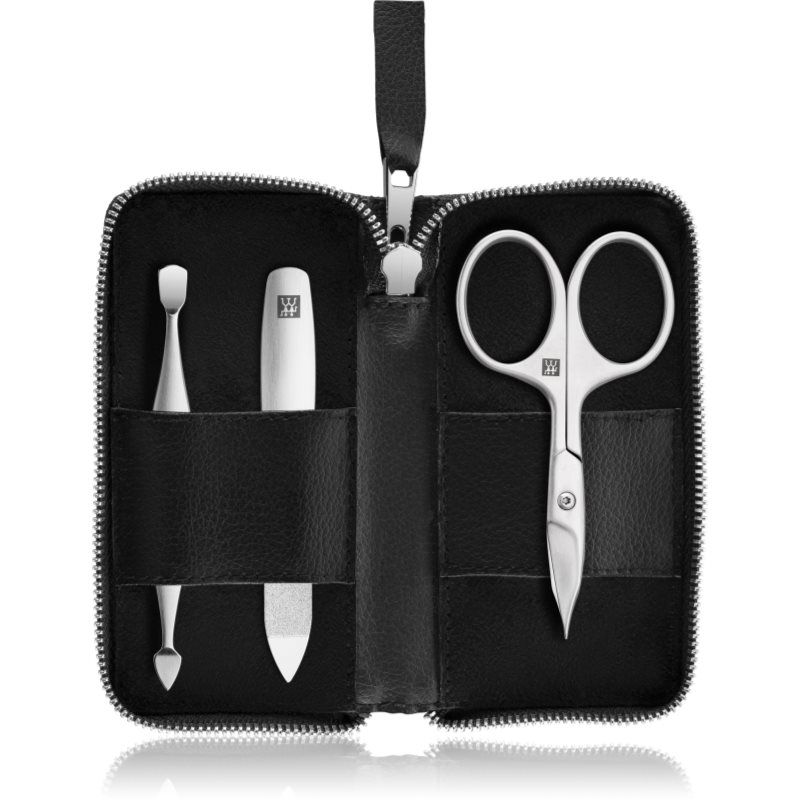 ZWILLING Premium Manicure- en pedicureset 3-delig met nagelknipper, appelleren etui, vegan, zwart