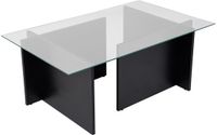 Hanah Home Vetrino Glazen Salontafel 105 x 65 x 40 cm - Zwart Hout