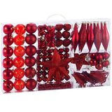 Bakaji Kerstboom Decoraties, Pak Sterren, Rood, 102 Stuks, Veelkleurig, Eén Maat