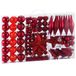 Bakaji Kerstboom Decoraties, Pak Sterren, Rood, 102 Stuks, Veelkleurig, Eén Maat