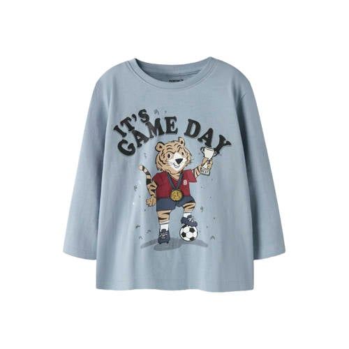 NAME IT MINI longsleeve met print - lichtblauw
