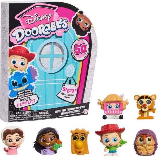 Just DISNEY Doorables Multi Peek PIXEL PERFECT - 5 tot 7 beeldjes, 4 cm, 50 om te verzamelen