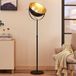 Lindby - vloerlamp - 1licht - Metaal - H: 165 cm - E27 - zwart, goud