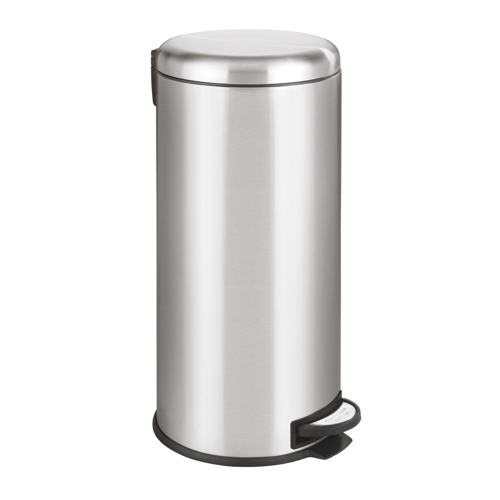 WENKO Pedal bin Leman Easy Close stainless steel 30 l