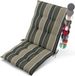 Beautissu Sun-NL Premium Kussen met lage rugleuning 100x50 cm UV-bestendig & 8cm dik kussen tuinstoelkussen antislip bevestigingsbanden stevige stof groen gestreept