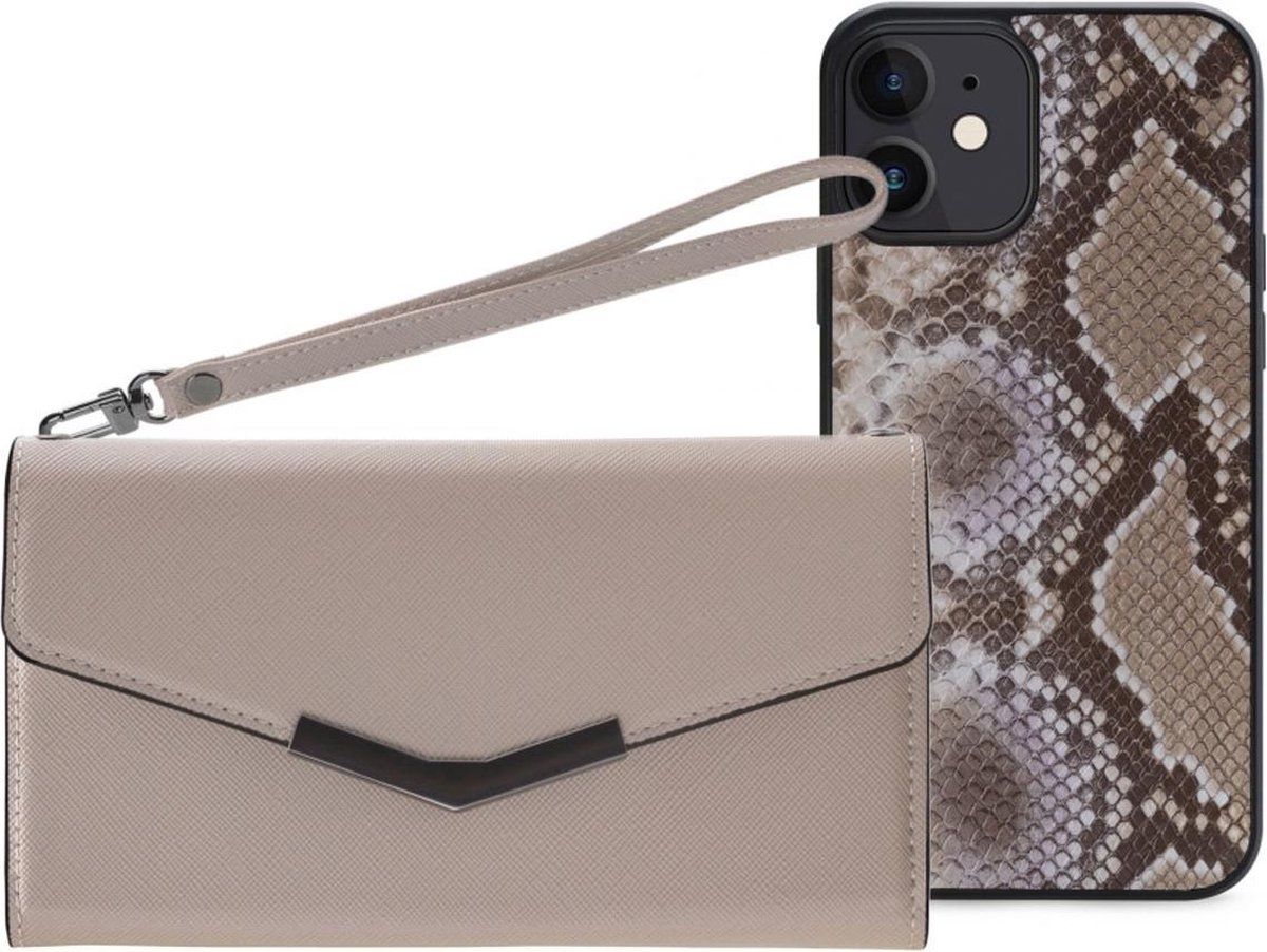 Mobilize 2in1 Elegant Magnet Clutch iPhone 12 Mini Beige Snake