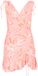 IZIA Orange Floral V-Neck Sleeveless Short Dress XL