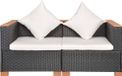 Banc de jardin polyrattan noir