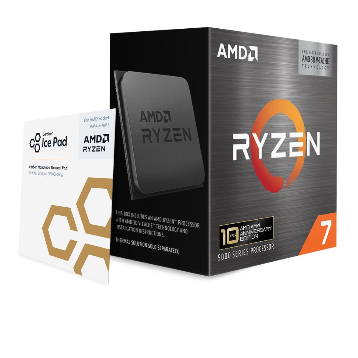 AMD Ryzen 7 5800X3D 10th Anniversary Edition Box AM4 (4,500GHz) 100-100000651POF ohne Kühler