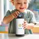 Bouteille d'eau en acier inoxydable avec paille enfant - 350 ml - Noir