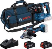 Bosch Professional 18V Toolkit - Combiset - GWS 18V-8 + GBH 18V-22 + 2x GBA 18V 4.0 Ah + GAL 18V-40 lader