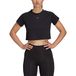 adidas Dames AEROREADY Train Essentials 3 Bar Logo Crop Tee, black, XL