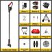 Tondeuse électrique - coupe-bordure - 21 V - 25 cm largeur de coupe - poignée pliable - 2 x 4000 mAh batteries - rouge