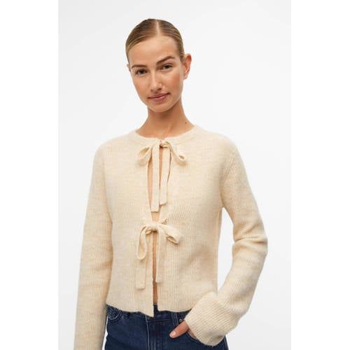 OBJECT OBJPARVI Rib Knit Cardigan - Cream