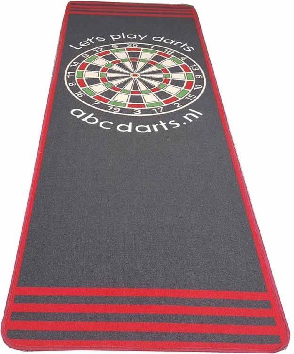 ABC Darts darttapijt - officiële afstand - 80 x 240 cm - rood - polyester