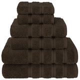 American Soft Linen Premium Turks katoen, luxe hotelkwaliteit, 6-delige handdoekenset, chocoladebruin