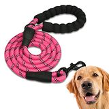 EDIPETS hondenlijn, trainingslijn voor honden, gevoerde en zachte handgreep, riem voor puppy's, kleine, middelgrote en grote honden, 1,2 m, 1,5 en 2,2 m, 220 cm, roze