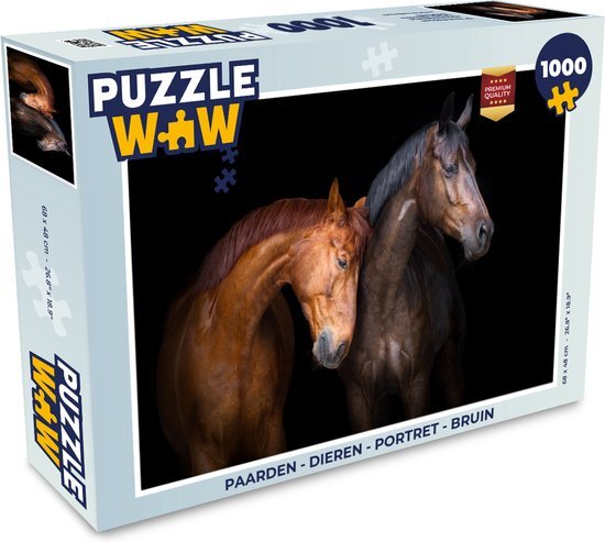 MuchoWow Puzzel Paarden - Dieren - Portret - Bruin - Legpuzzel - Puzzel 500 stukjes - Sinterklaas cadeautjes - Sinterklaas voor grote kinderen